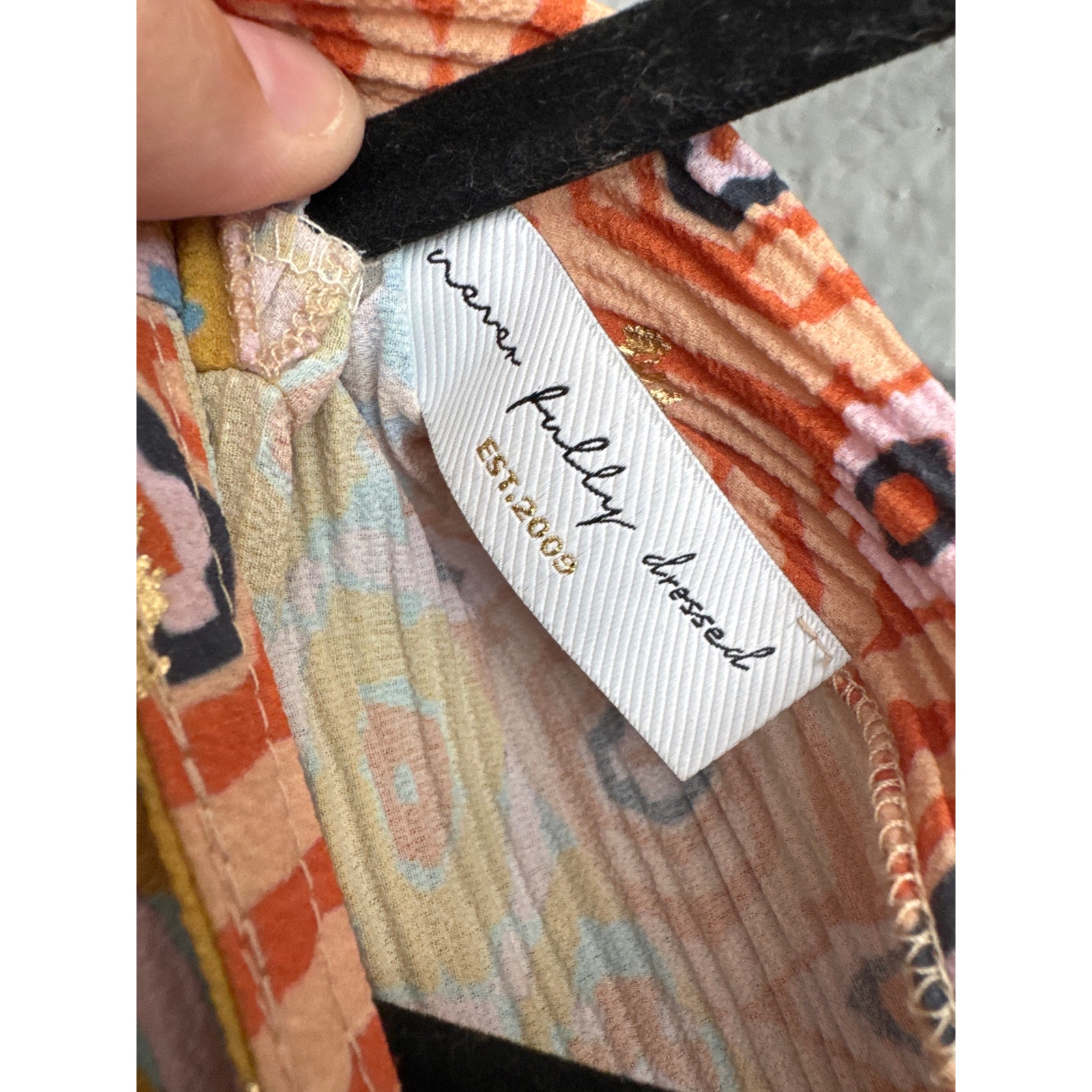 Never Fully Dressed Patchwork Plisse Mollie Midi Dress Size 10 — image 3 of 5